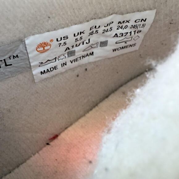 Timberland‎ Shoes Womens Size 7.5 Beige Shearling Lined High Top Winter A1UTJ - Picture 12 of 12